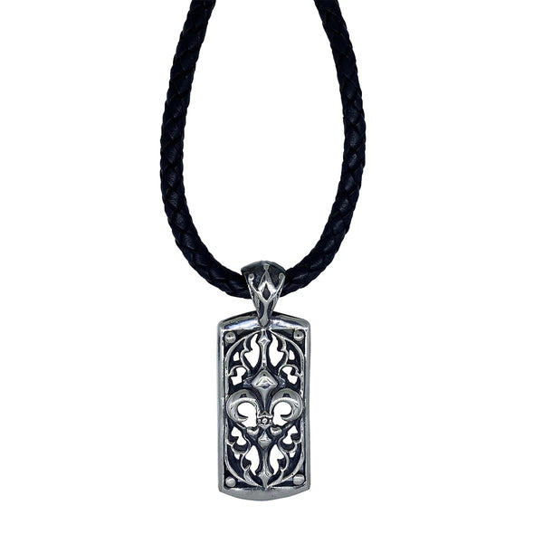 Gothic Dog Tag on Leather Necklace – Tribal Son