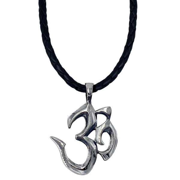 Om on Leather Necklace