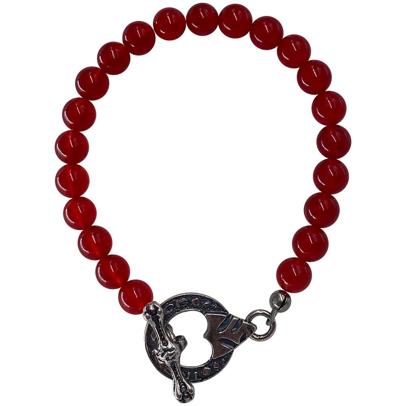 Beaded Red Carnelian Bracelet
