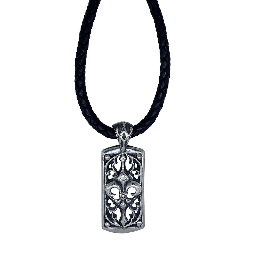 Gothic Dog Tag on Leather Necklace – Tribal Son