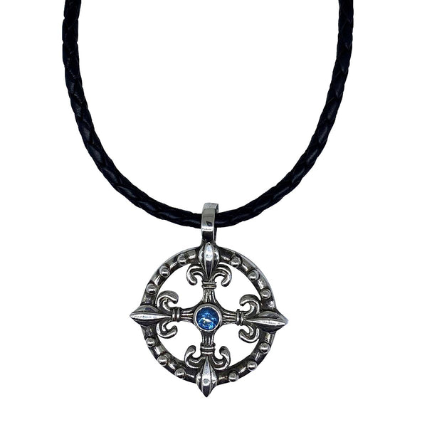 Life Compass on Leather Necklace