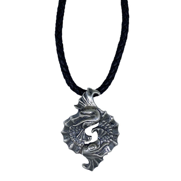 Pisces on Leather Necklace