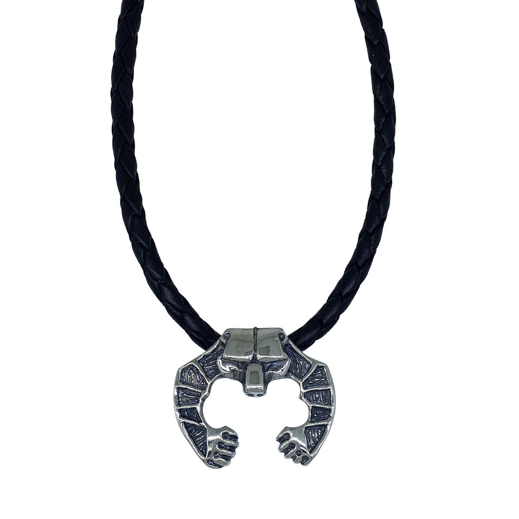 Black necklace - string, TRIBAL pendant, sun